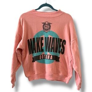 Vintage 80s Gotcha Pink Make Waves Crewneck Sweatshirt Women’s Size XS Celeb